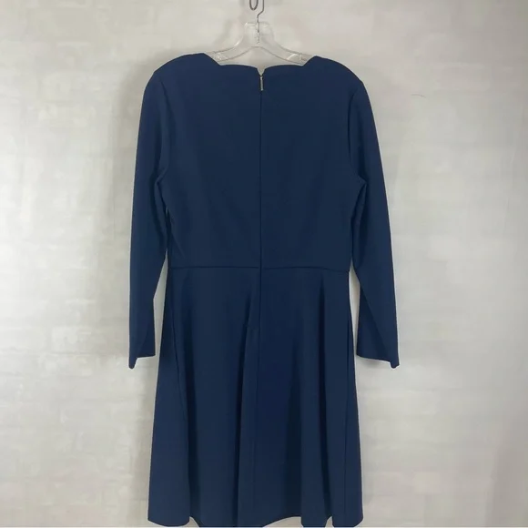 Kate Spade New York Women’s Scallop Neck Long Sleeve‎ Dress Blue Size L - Picture 10 of 13